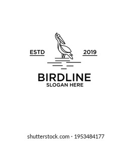 Modern heron logo silhouette style