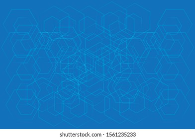 Modern hexagon abstract background designs vary random shapes with attractive blue colors that are suitable for each design project