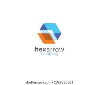 Modern hexagon arrow up logo