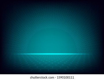 Modern hexagon background with arch hexagon curve on gradients background.