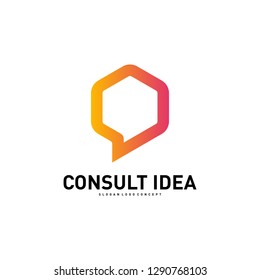 Modern Hexagon Business Consulting Agency Logo Design Template. Simple Digital Consult Logo Concept