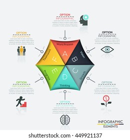 Modern hexagon business template. Vector illustration. Can be used for workflow layout, diagram, number options, web design, infographics and timeline.