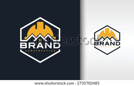 Modern Hexagon Construction Brand Logo