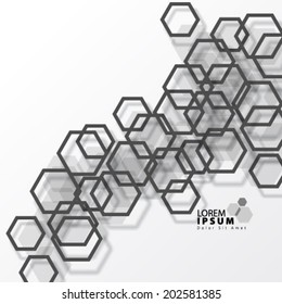 Modern Hexagon Design with Ring Like Shadow Background