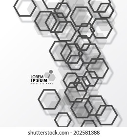 Modern Hexagon Design with Ring Like Shadow Background