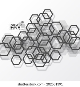 Modern Hexagon Design with Ring Like Shadow Background