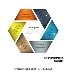 Modern Hexagon Infographics Options Banner,vector Illustration. Can Be Used For Work Flow Layout, Diagram, Number Options, Web Design.