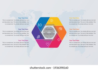 Imagen vectorial de infografía hexagonal moderna 6
