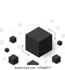 modern hexagon, isolated on white background