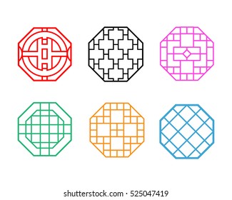 Modern Hexagon Korean pattern window frame