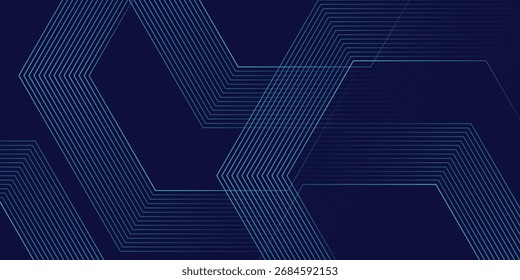 Fondo de presentación abstracta de línea hexagonal moderna. Fondo de corte de papel de lujo. Decoración Abstractas, patrón de oro, degradado de semitono, Ilustración vectorial 3D.