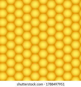 Modern hexagon lines, Blurry bokeh light, yellow honeycomb seamless pattern vector background, blurred hexagon pattern. Food processing industry, honeybee industry, agriculture industry 