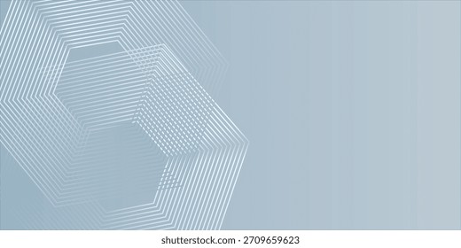 Moderno hexágono líneas de fondo gris. Franja geométrica simple moderna