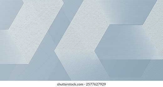 Modern hexagon lines on gray background. Geometric lines simple design modern art