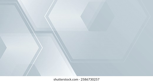 Modern hexagon lines on gray background. Geometric lines vector abstract illustration modern