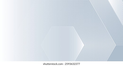 Modern hexagon lines on gray background. Geometric stripe line abstract simple modern design