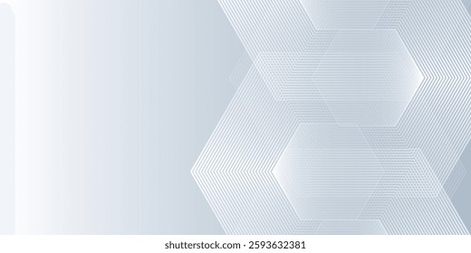 Modern hexagon lines on gray background. Geometric stripe line abstract simple