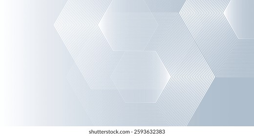 Modern hexagon lines on gray background. Geometric stripe line abstract simple modern