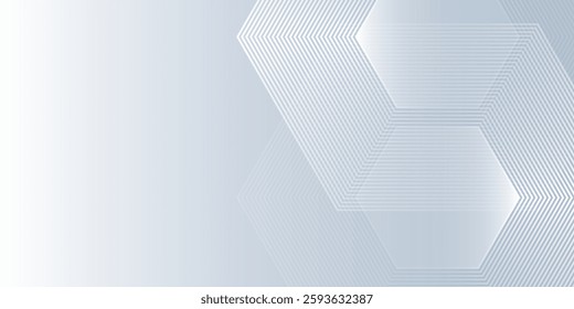 Modern hexagon lines on gray background. Geometric stripe line abstract