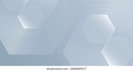 Modern hexagon lines on gray background. Geometric stripe abstract modern simple design