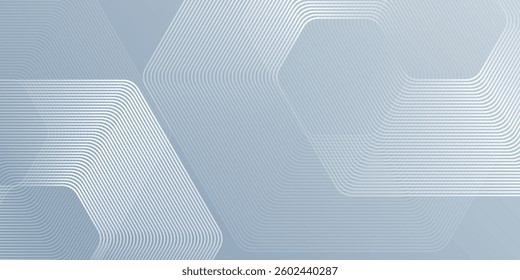 Modern hexagon lines on gray background. Geometric stripe line abstract modern simple design