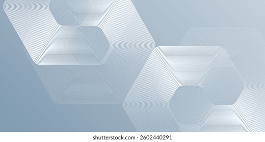 Modern hexagon lines on gray background. Geometric stripe line abstract modern