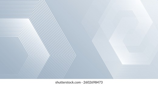Modern hexagon lines on gray background. Geometric stripe simple abstract