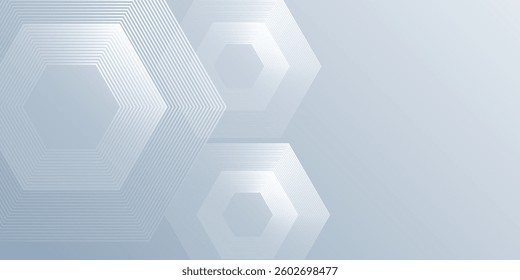 Modern hexagon lines on gray background. Geometric stripe simple