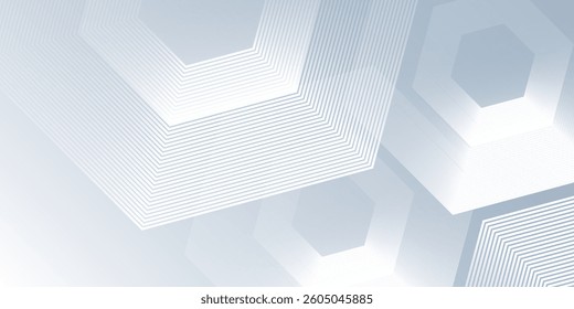 Modern hexagon lines on gray background. Geometric stripe line art design simple art