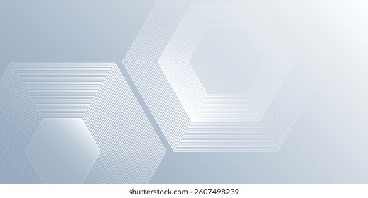 Modern hexagon lines on gray background. Geometric stripe line abstract modern simple illustration