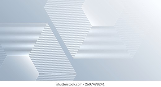 Modern hexagon lines on gray background. Geometric stripe line abstract modern simple design