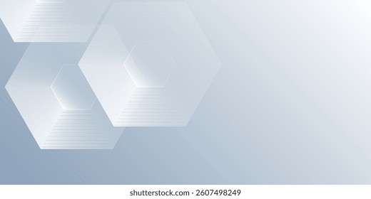 Modern hexagon lines on gray background. Geometric stripe line abstract