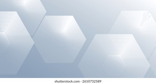 Modern hexagon lines on gray background. Geometric stripe background abstract design