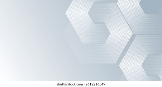 Modern hexagon lines on gray background. Geometric lines illustration abstract modern