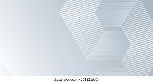 Modern hexagon lines on gray background. Geometric lines illustration abstract