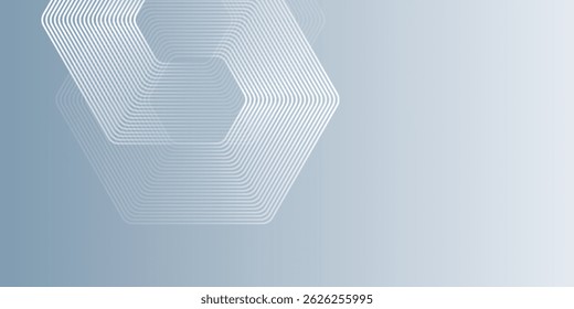 Modern hexagon lines on gray background. Geometric stripe line design
