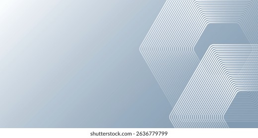 Modern hexagon lines on gray background. Geometric stripe abstract