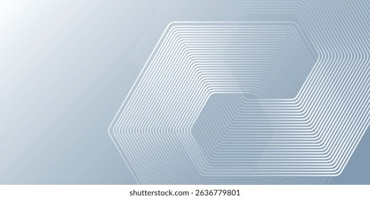 Modern hexagon lines on gray background. Geometric stripe abstract simple art