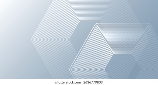 Modern hexagon lines on gray background. Geometric stripe abstract simple