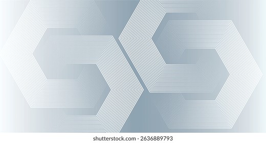 Modern hexagon lines on gray background. Geometric lines art nice