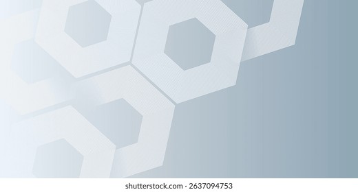Modern hexagon lines on gray background. Geometric lines simple design nice good glowing