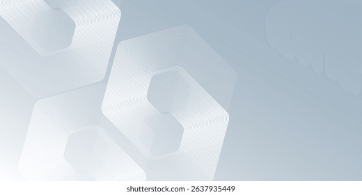 Modern hexagon lines on gray background abstract modern design