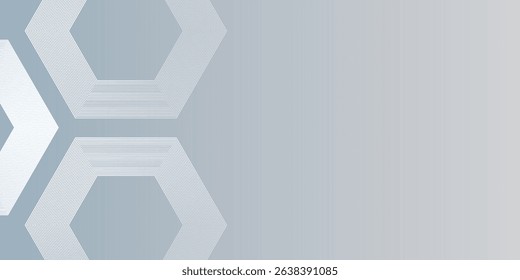 Modern hexagon lines on gray background. Geometric lines nice art