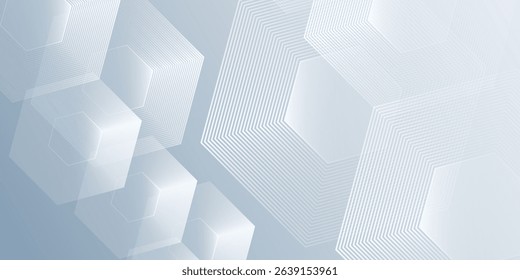 Modern hexagon lines on gray background. Geometric illustration abstract modern