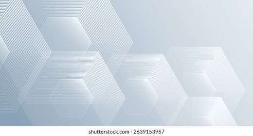 Modern hexagon lines on gray background. Geometric illustration abstract