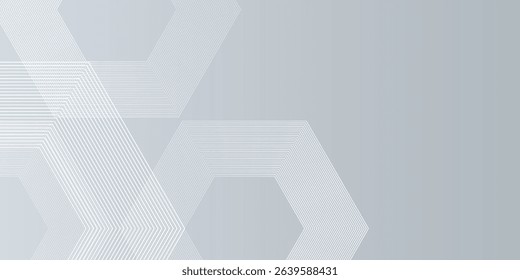 Modern hexagon lines on gray background. Geometric lines design nice art illustration.