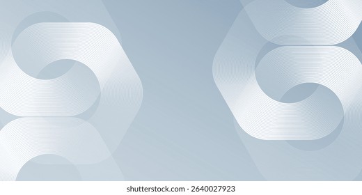 Modern hexagon lines on gray background. Geometric stripe illustration modern abstract