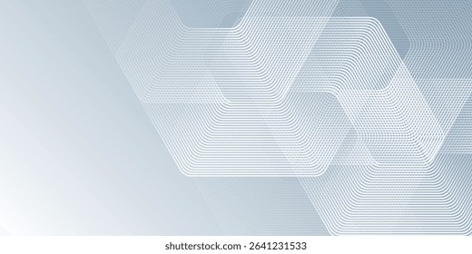 Modern hexagon lines on gray background vector illustration