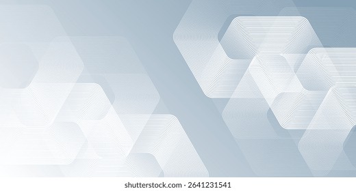 Modern hexagon lines on gray background vector illustration abstract