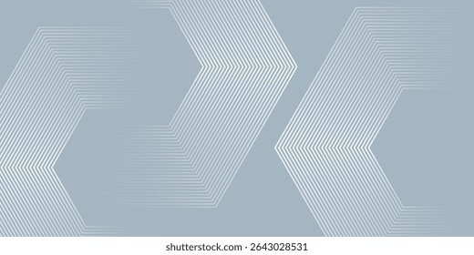 Linhas de hexágono modernas em fundo cinza. Linhas geométricas design simples arte moderna, ilustração vetorial
